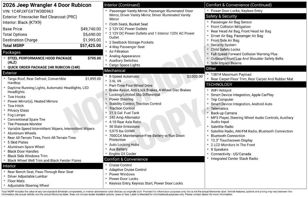 2026 Jeep Wrangler 4-Door Rubicon 4x4