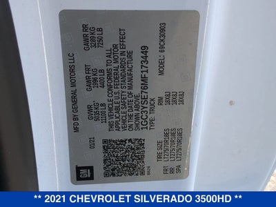 2021 Chevrolet Silverado 3500 HD Work Truck