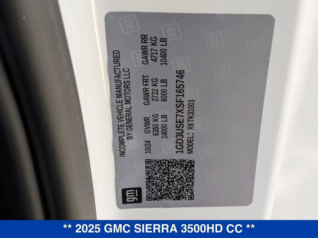 2025 GMC Sierra 3500 HD Chassis Cab Pro