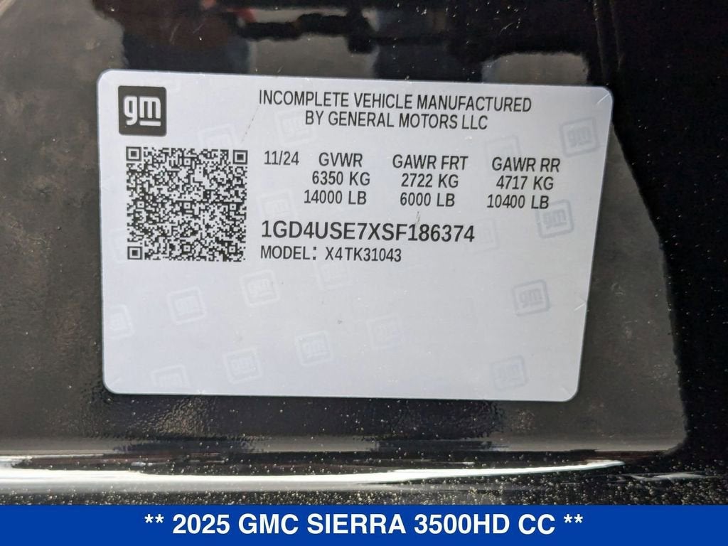 2025 GMC Sierra 3500 HD Chassis Cab Pro