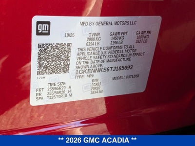 2026 GMC Acadia Elevation