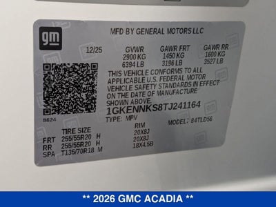 2026 GMC Acadia Elevation