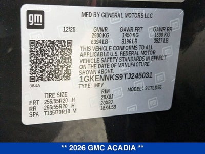2026 GMC Acadia Elevation