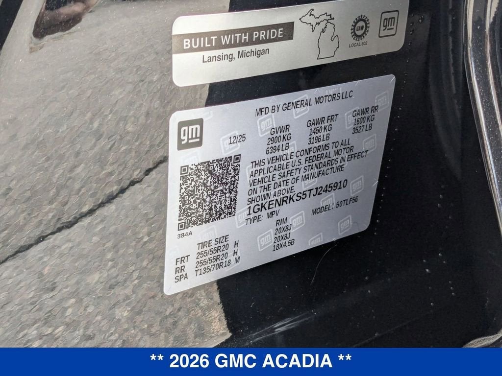 2026 GMC Acadia Denali