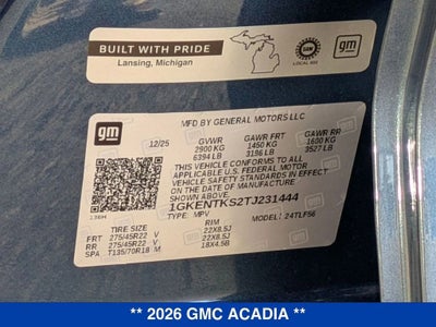 2026 GMC Acadia Denali Ultimate