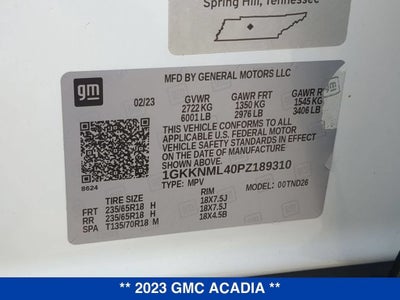 2023 GMC Acadia SLT