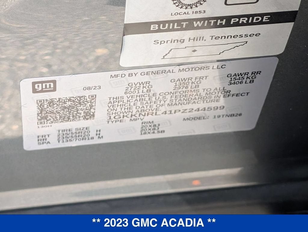 2023 GMC Acadia SLE