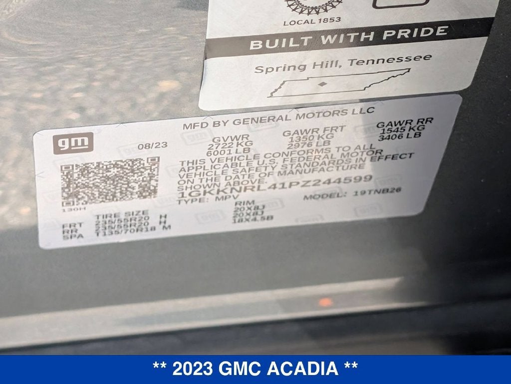 2023 GMC Acadia SLE