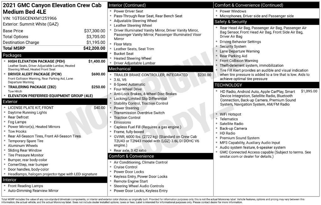 2021 GMC Canyon 4WD Elevation