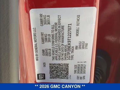 2026 GMC Canyon Elevation