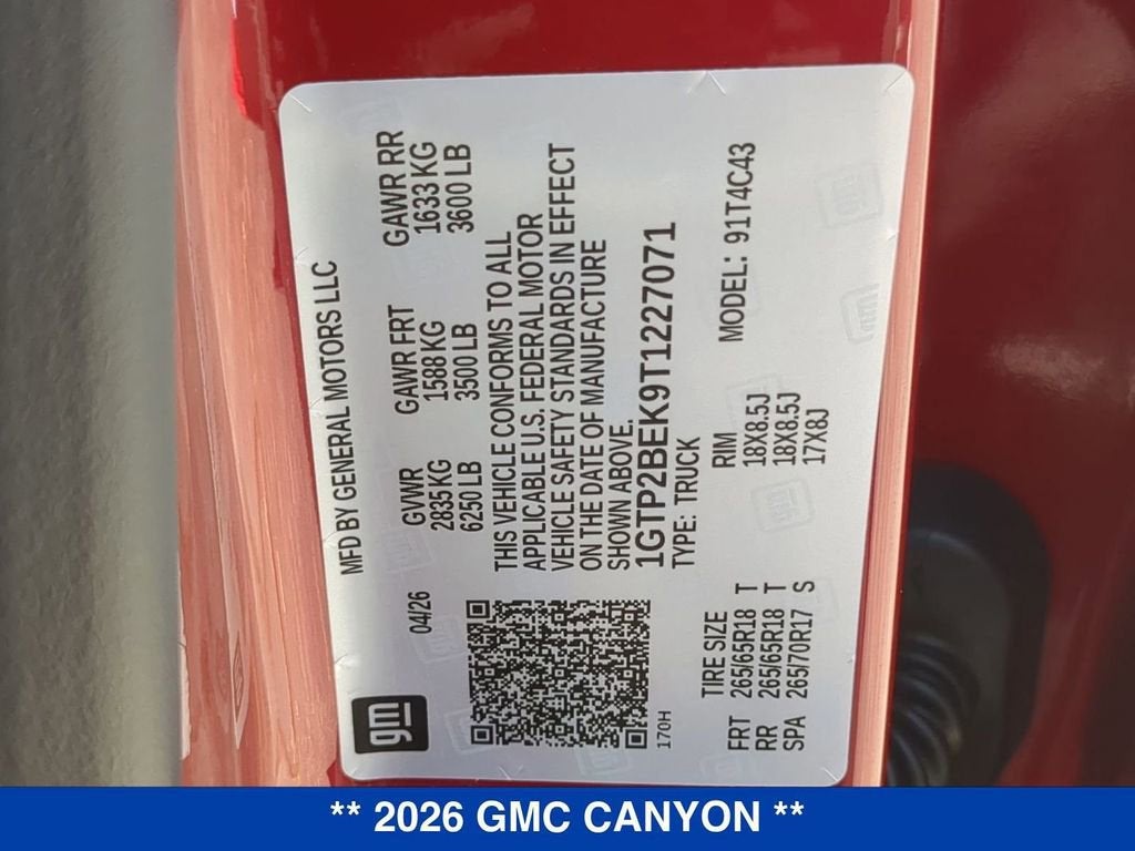 2026 GMC Canyon Elevation