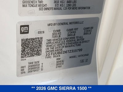 2026 GMC Sierra 1500 SLE