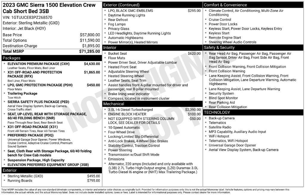 2023 GMC Sierra 1500 Elevation