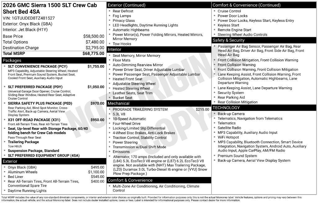 2026 GMC Sierra 1500 SLT
