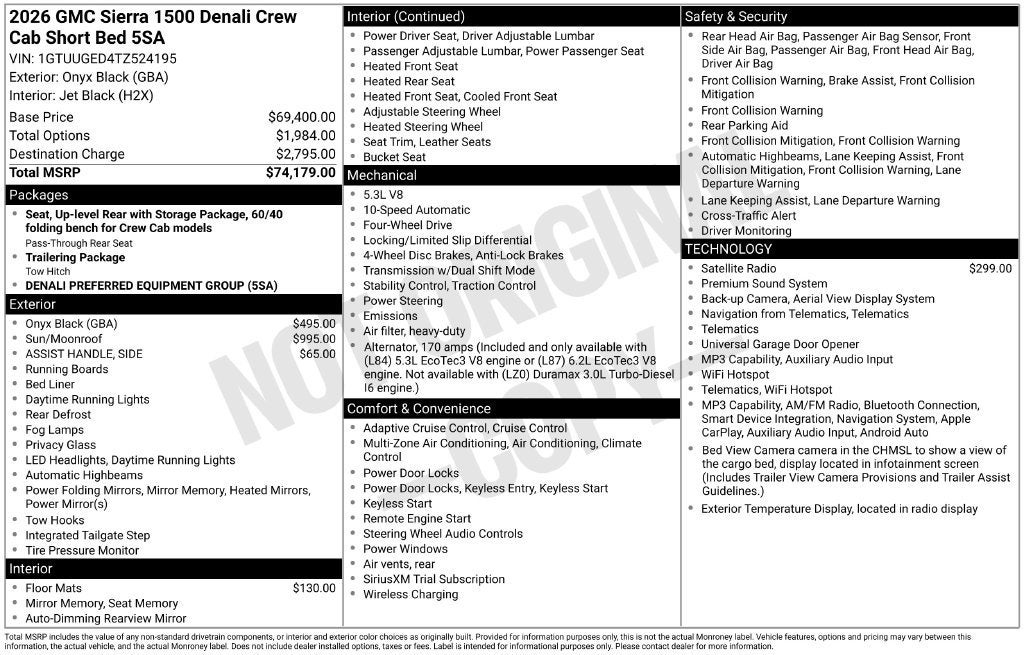 2026 GMC Sierra 1500 Denali