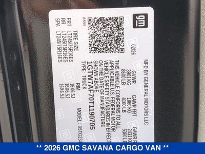 2026 GMC Savana Cargo Work Van