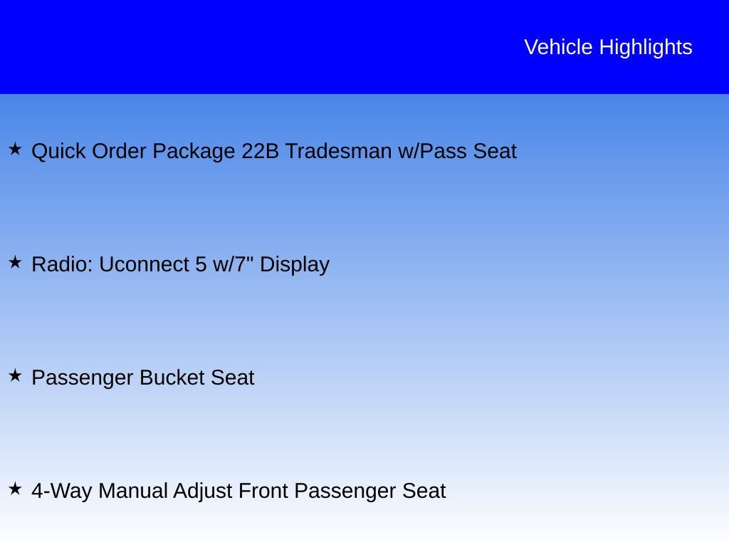 2025 RAM ProMaster Cargo Van Tradesman