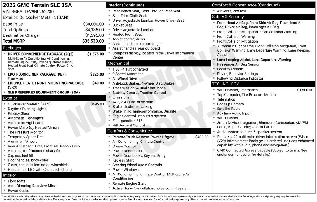 2022 GMC Terrain SLE