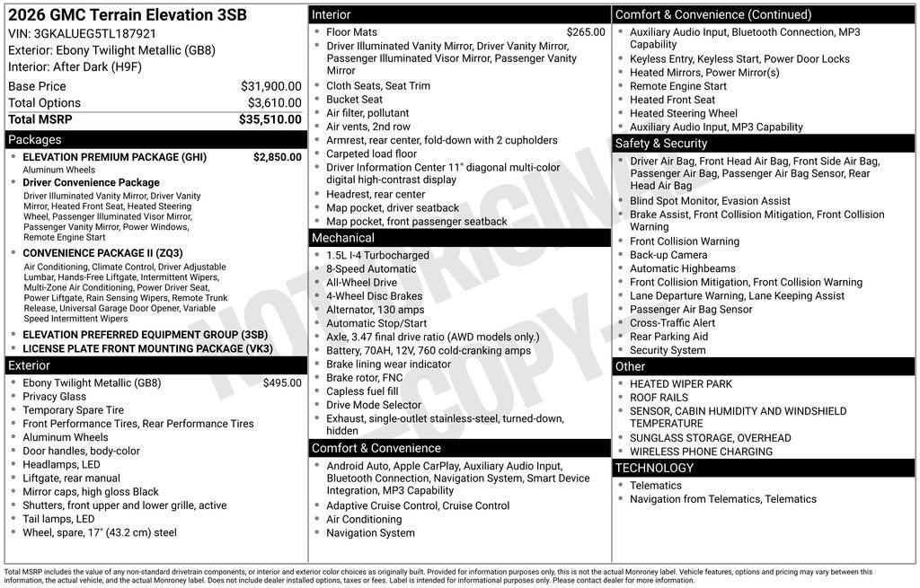2026 GMC Terrain Elevation