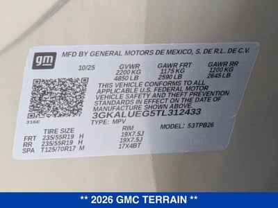 2026 GMC Terrain Elevation