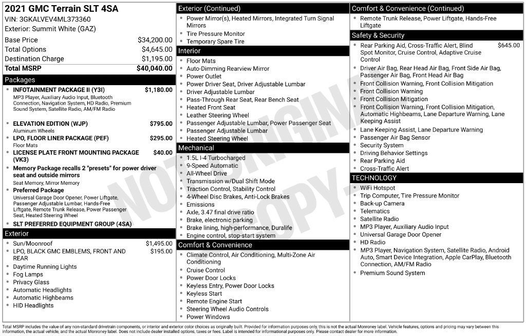 2021 GMC Terrain SLT