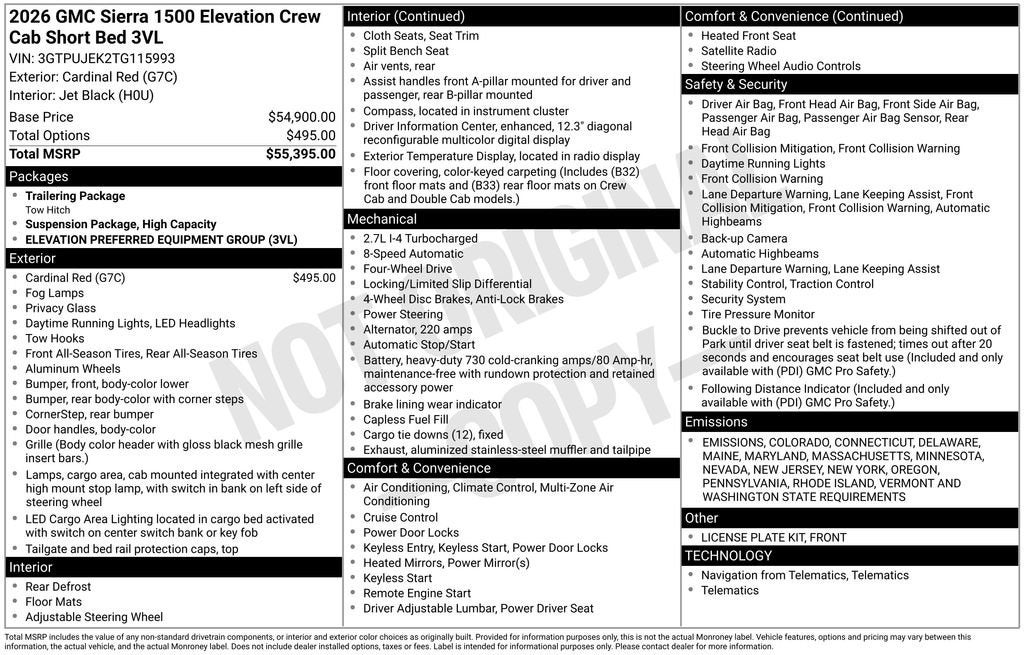 2026 GMC Sierra 1500 Elevation