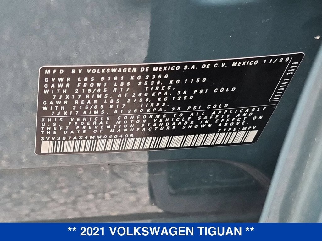 2021 Volkswagen Tiguan 2.0T SE