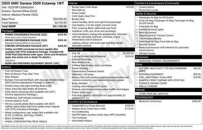 2025 GMC Savana Cutaway 3500 1WT
