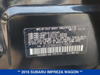 2016 Subaru Impreza Wagon 2.0i Premium