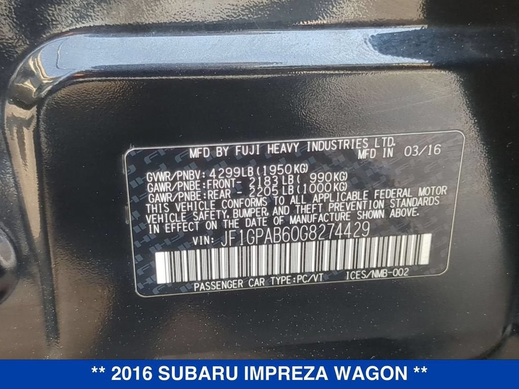 2016 Subaru Impreza Wagon 2.0i Premium