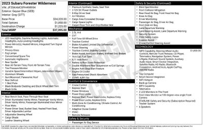 2023 Subaru Forester Wilderness